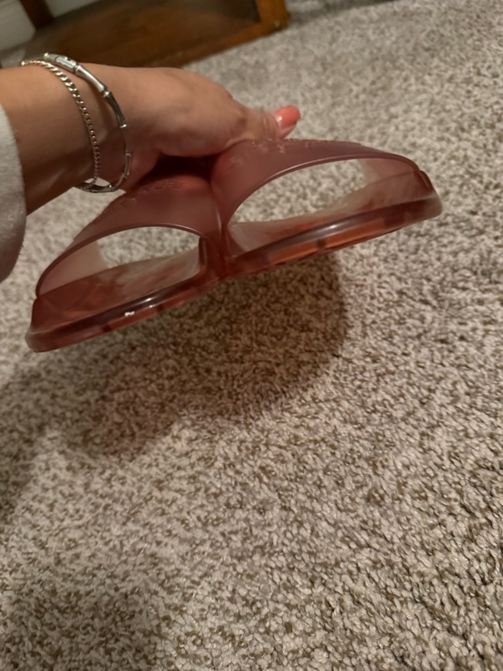 Coach Translucent Slide Sandals in Burnt Orange - Picture 4 of 7